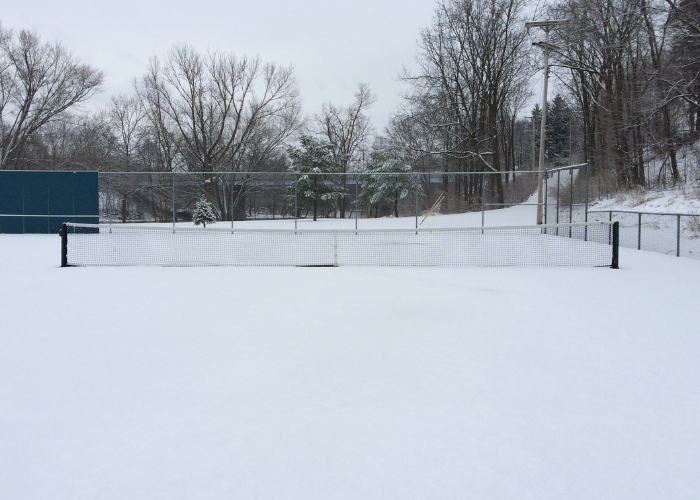 frozen tennis court
