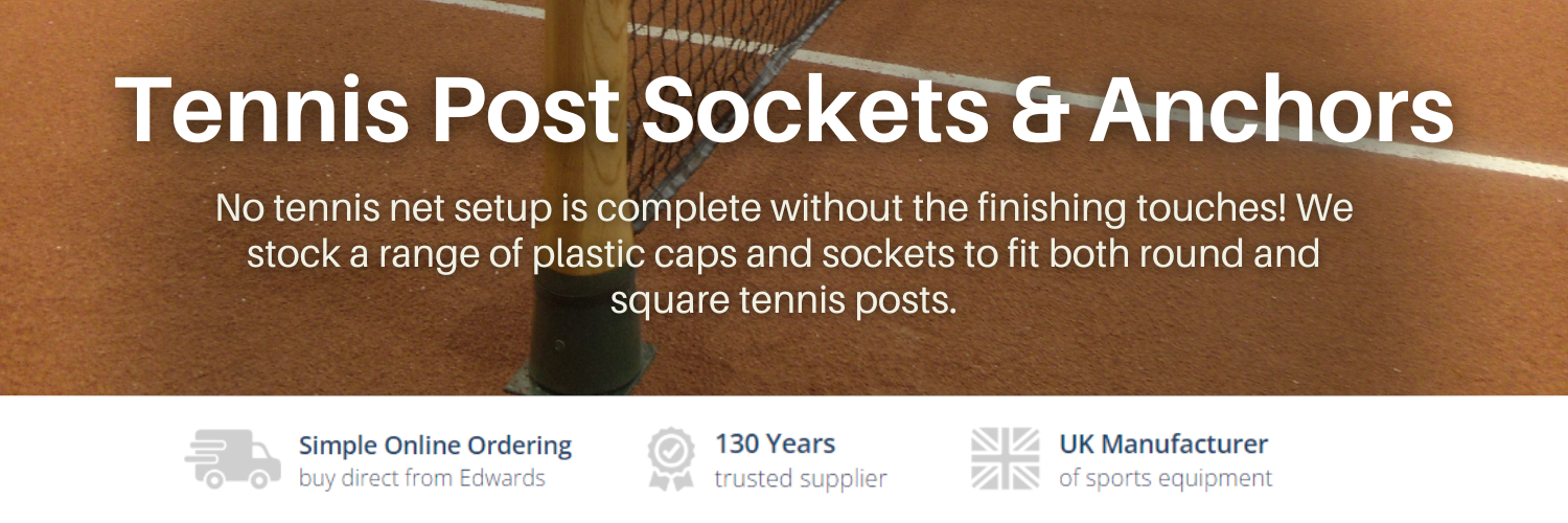 Tennis post anchors, caps and sockets